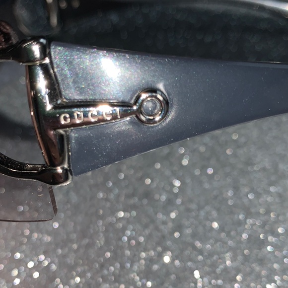 Gucci HorseBit Shiny Black/Gray & Silver Sunglasses main image 16